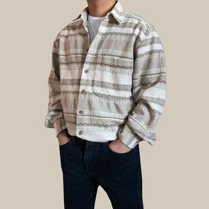 Club D'Amingo Vintage Tan Striped Button Front Shirt